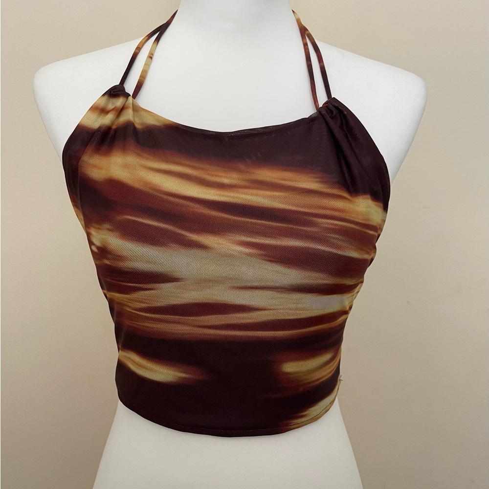 Motel Rocks Spaghetti Strap Halter Top, Size M